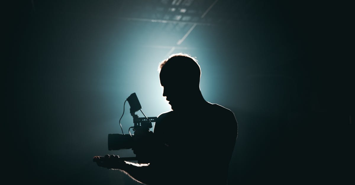 a close shot in music video (fisheye ? prob. not ) - Silhouette of Man Standing in Front of Microphone