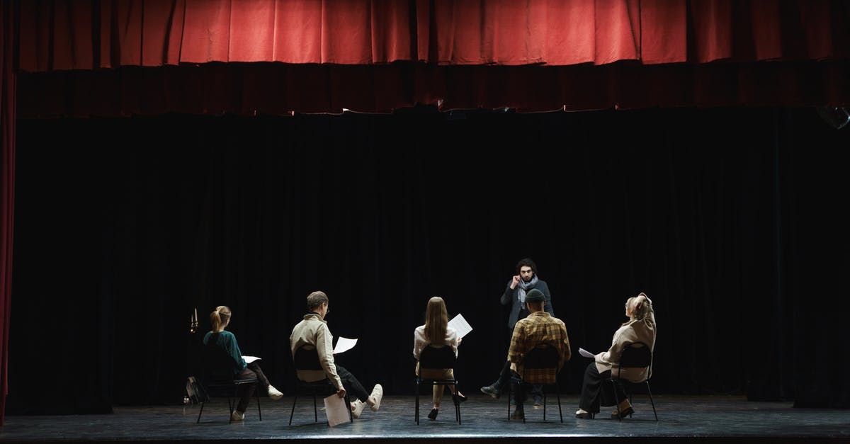 Actors acting the real actors inside a movie? - Group of People Sitting on Chair on Stage