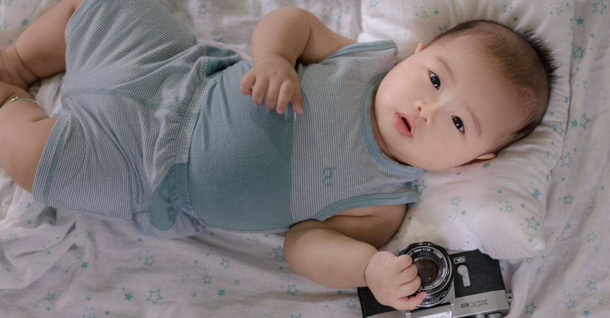 Are Movie Stars typically forbidden from appearing in future commercials resembling a played character? - Asian baby playing with photo camera in bed