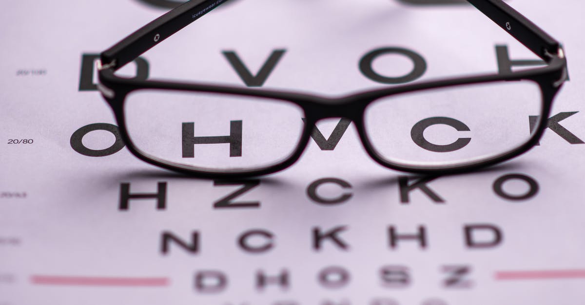 Description of A Series of Unfortunate Event's visual style - From above of classic eyeglasses placed on eye chart with letters in ophthalmologist room