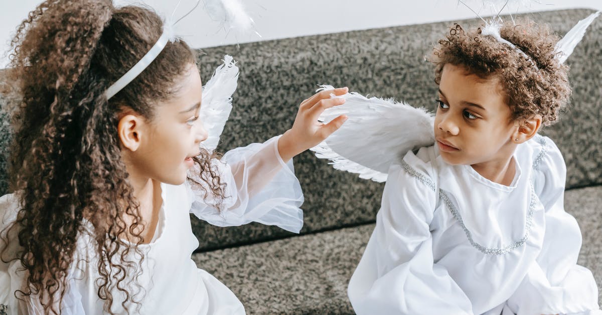 Did this character try to kill John Wick in chapter 3, and did this other character approve it? - Little cute African American girl with curly hair touching wing of angel costume of friend