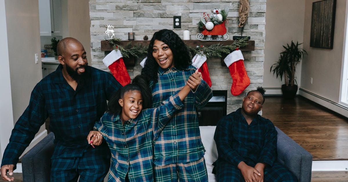 Do any characters in Arthur have family members who aren't the same type of animal? - Cheerful African American family in same clothes gathering in cozy living room decorated with Christmas stockings