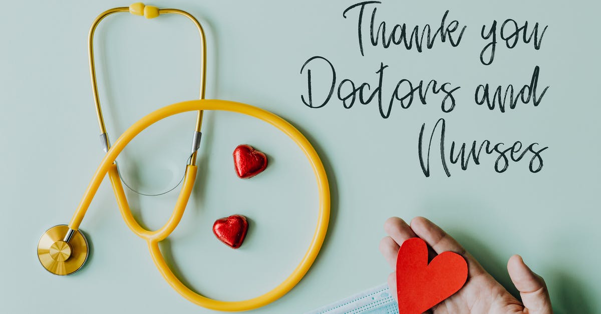 Doctor who's Listen timeline vs Utopia - Yellow stethoscope composed with red hearts on white background with thank you doctors and nurses text and medical mask