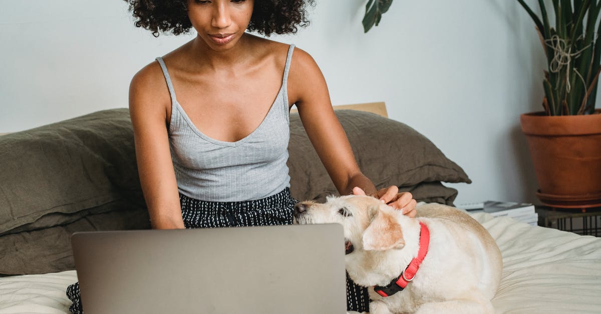 Does animal tranquilizer really work as fast as we see on Dexter? - Attractive African American female in sleepwear working on netbook while resting on bed and caressing adorable pet