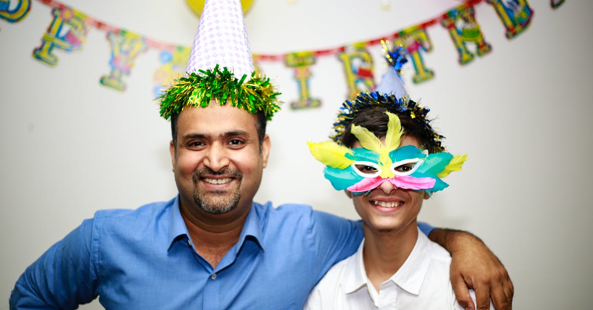 Film about a dad who lost his son in Halloween party [closed] - A Father and Son with Party Hats and Mask during a Birthday Celebration