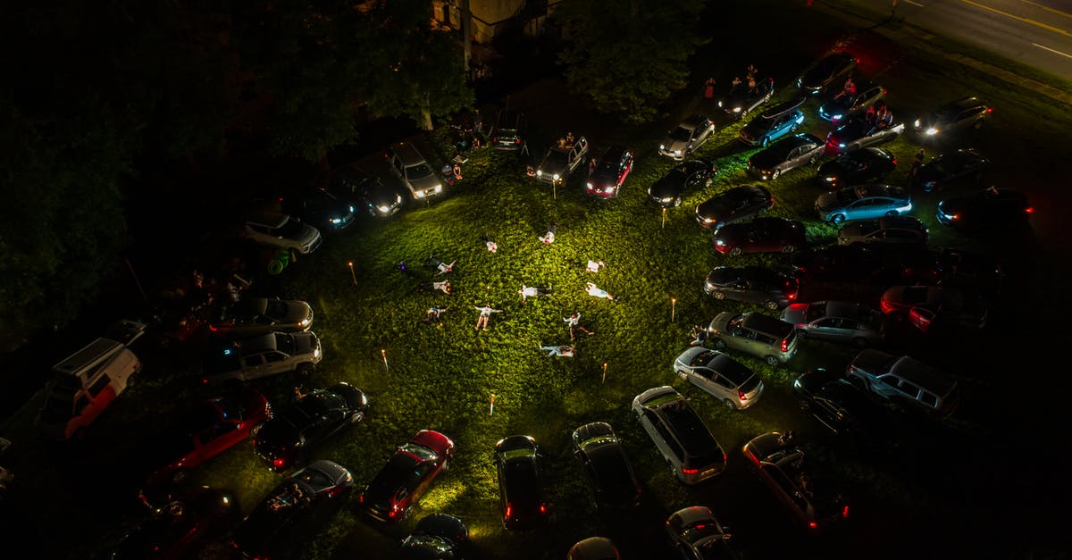 From whom do the people from The Scene get money? - Unrecognizable people lying on grass near parked cars in evening