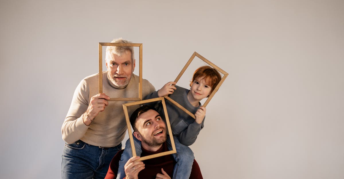 Grandfather Unable to Look at Grandson - A Family Having Fun with Frames