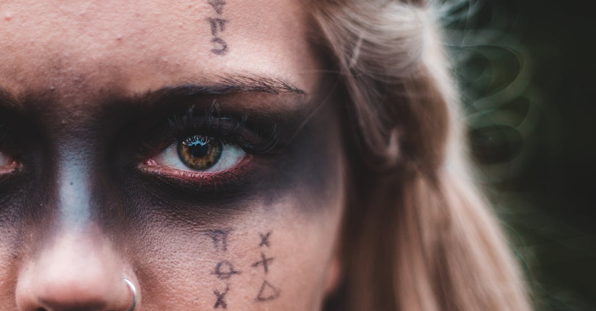 Has there ever been a police procedural with occasional recurring supernatural elements? [closed] - Closeup crop blond with black painted mask on eyes and symbols on skin looking at camera