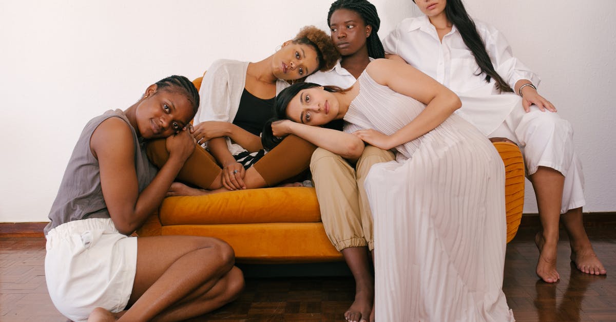 Horror movie where a group of friends were killed in sleep [closed] - Photo of Women Sitting on Orange Sofa