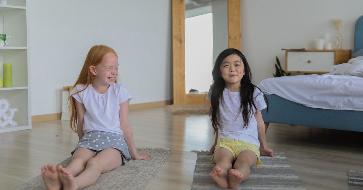 How are children prepared when they have to swear [duplicate] - Charming diverse girls on rugs during yoga