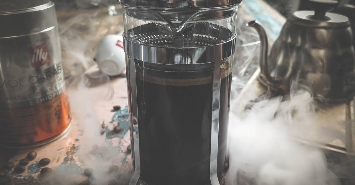 How can the final ghost be seen without the glasses? - Photography of Heating French Press