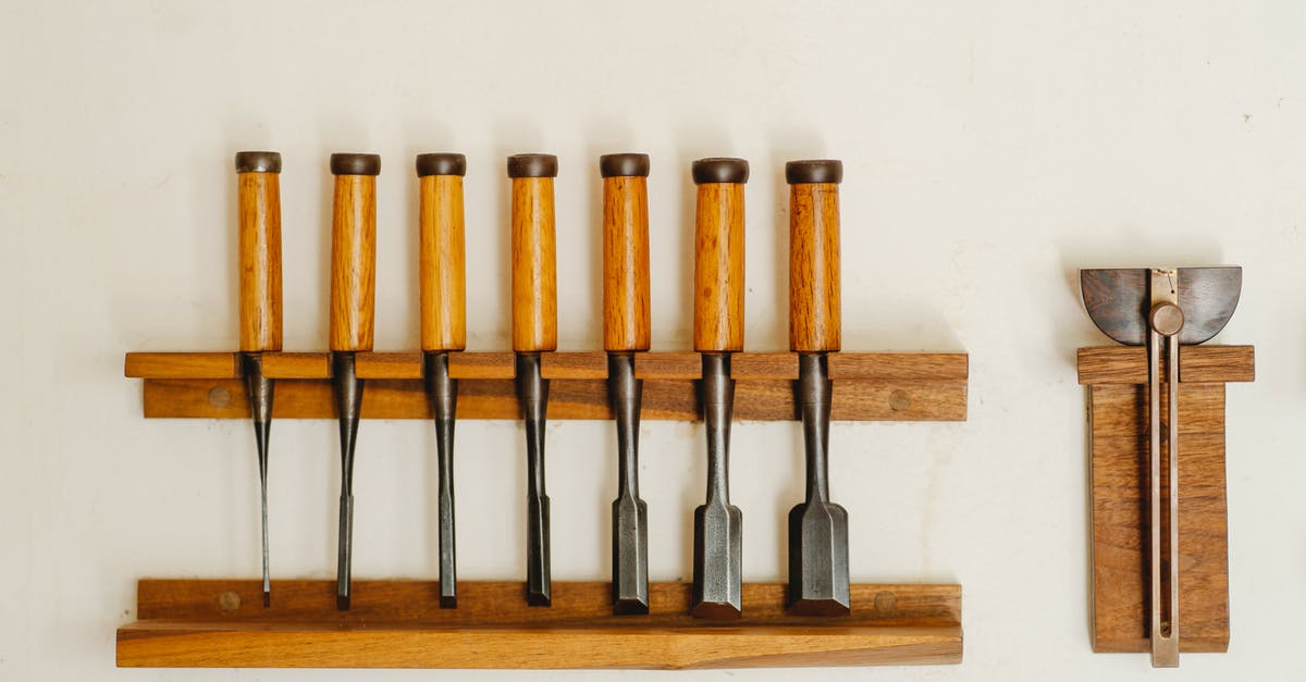 How did Cutter know Angier's method? - Collection of metal chisels with wooden handles and wood cutters for woodwork arranged on shelf on white wall in workshop