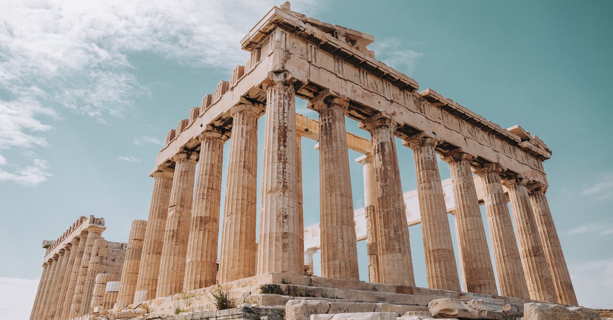How did the submarine get past Atlantis's defenses? - From below of Parthenon monument of ancient architecture and ancient Greek temple located on Athenian Acropolis