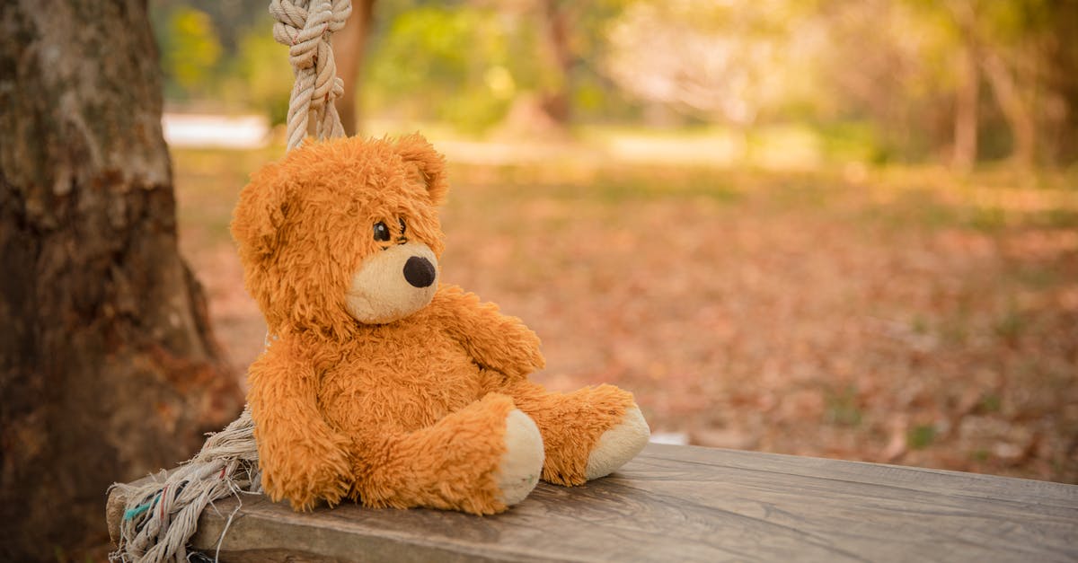 How did they film Mark Wahlberg getting beaten up by a teddy bear? - Close-Up Photography of Teddy Bear on Wooden Swing