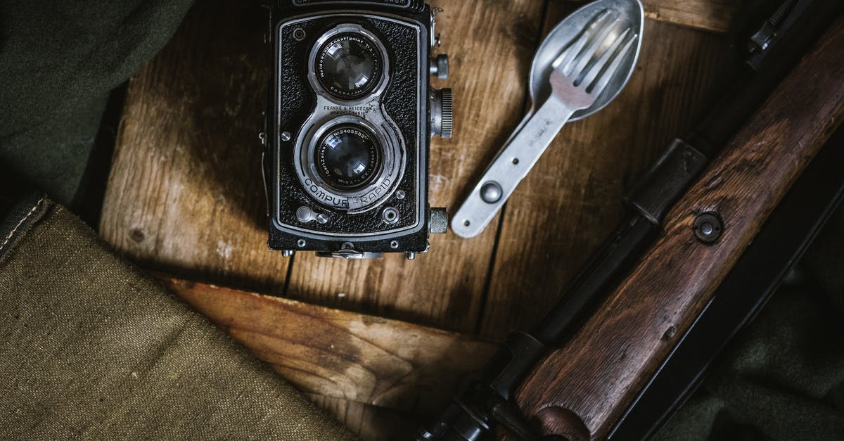 How did they film the gun spinning scene? - Gray and Black Rolleiflex Camera Beside Fork and Spoon Decor