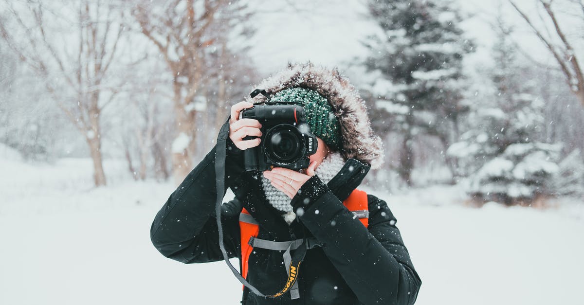 How did they shoot the snow scenes in The Hunt? - Unrecognizable photographer with camera near trees in winter countryside