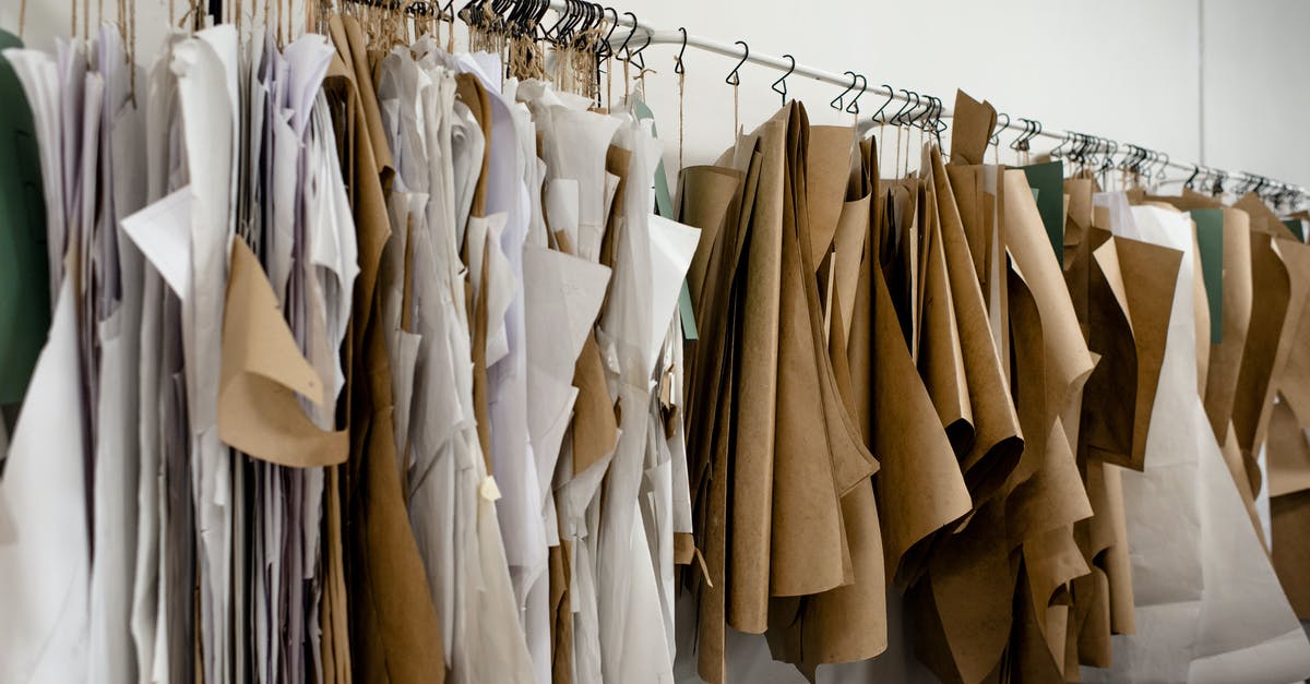 How do Skrulls create clothing? - Assorted sewing patterns on hangers inside tailor atelier