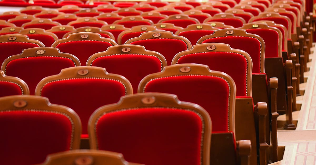 How does the crew of the SoL coordinate their lines in the theater? - Close-up of Chairs Rows in Theater