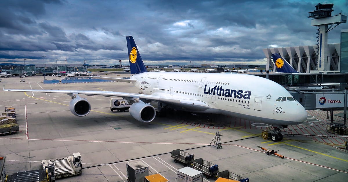 How does this work in Arrival - White and Blue Lufthansa Airplane