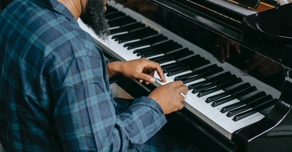 How is David playing a melody from an out-of-universe soundtrack? - Bearded black male musician playing piano