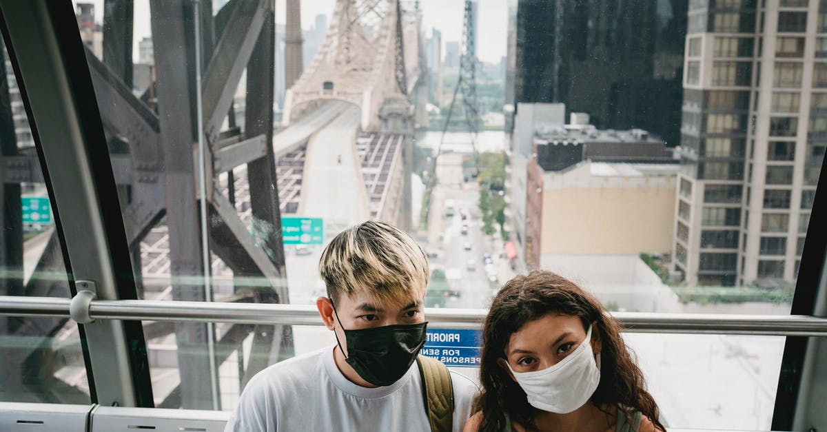 How is this movie so close to current epidemic due to COVID-19? [closed] - Young couple in casual outfit and protective face masks riding cableway cabin along urban New York City district near Queensboro Bridge during coronavirus outbreak