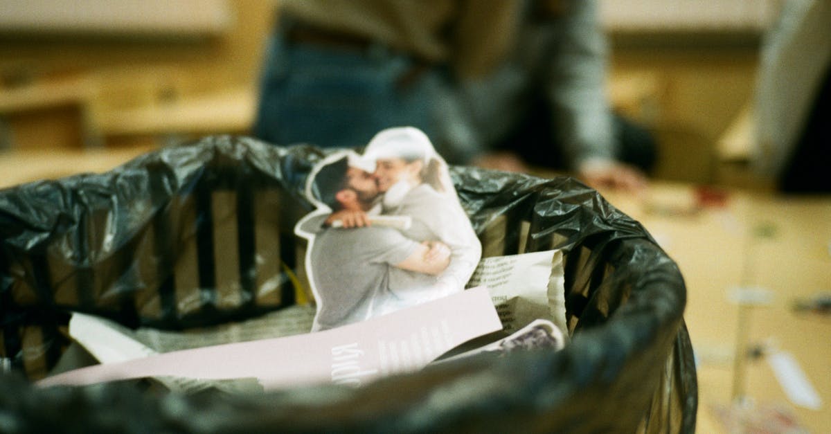 How James Bond can survive from this? [duplicate] - Cut photo of embracing couple in rubbish can