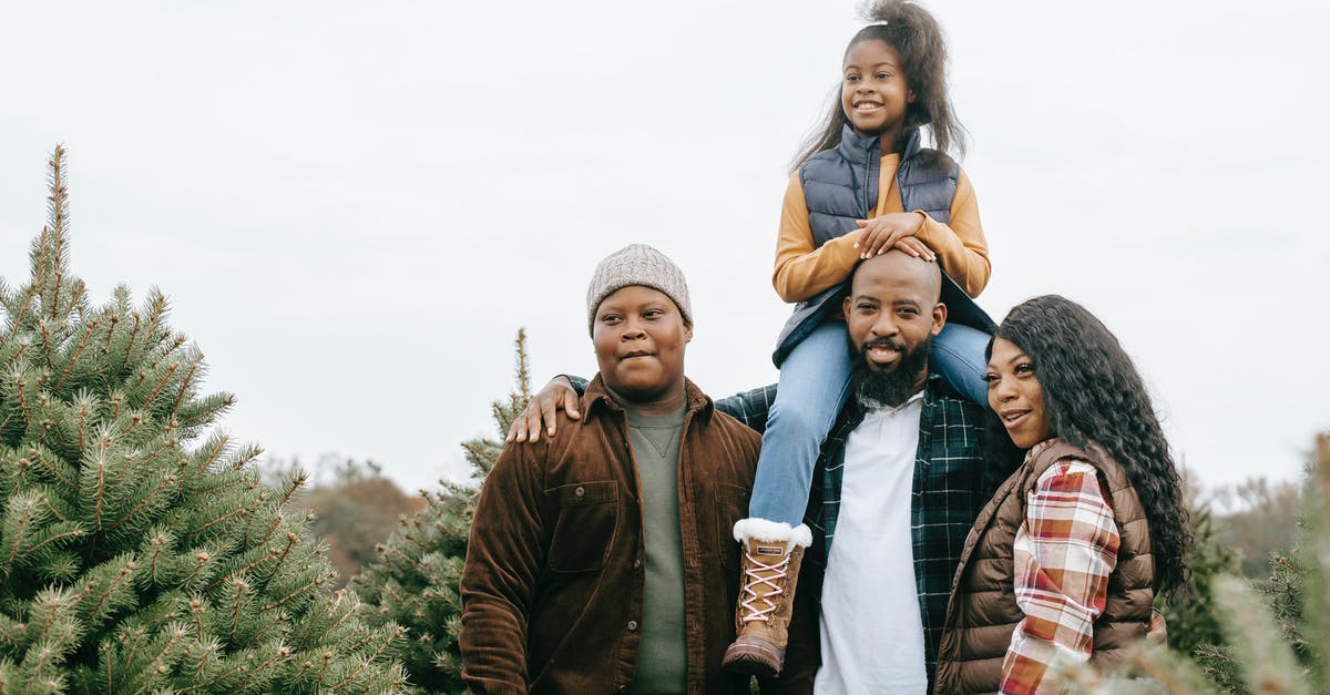 How many children did Andrew Laeddis have? - Cheerful black family choosing fir tree together