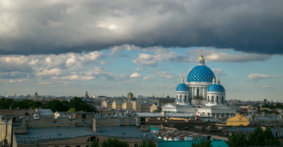 How many references to famous Holmeses are there in Sherlock? - From above of Saint Petersburg cityscape with many buildings and famous Trinity cathedral under cloudy blue sky