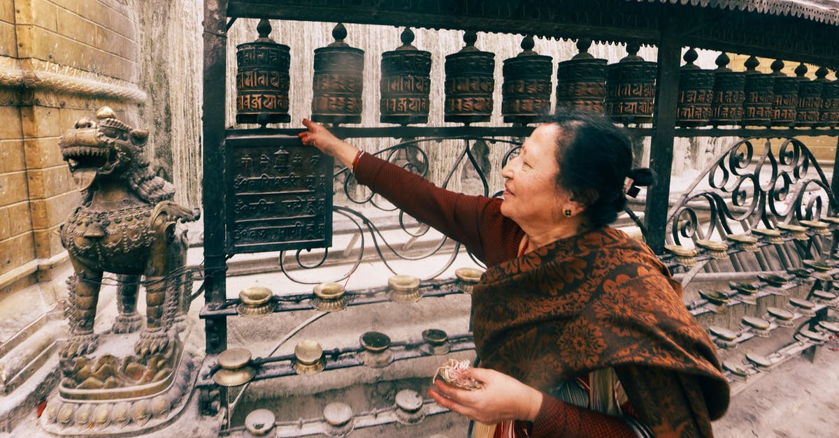 How necessary is a rotating shutter? - Senior Woman Rotating Prayer Wheels at Buddhist Temple