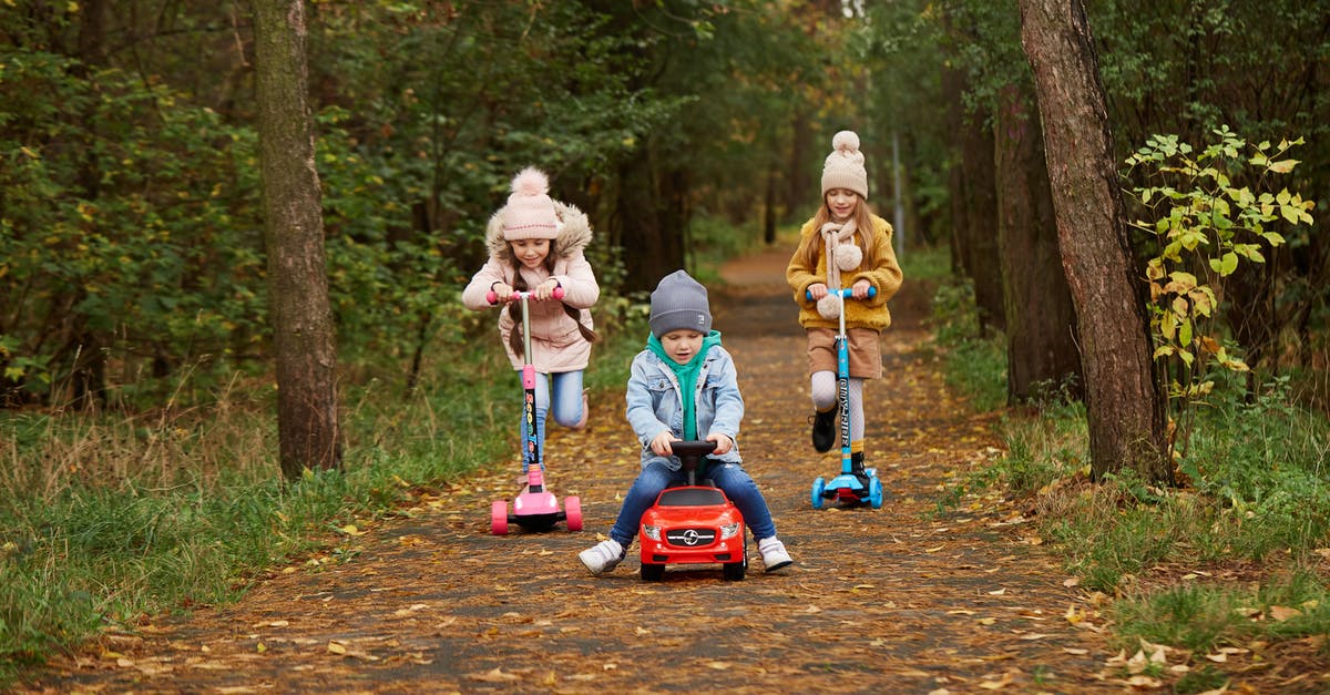 Identify foreign film about a young boy and girl, and an ogre in a forest [closed] - Kids Riding Toy Car and Trollies in a Forest Road