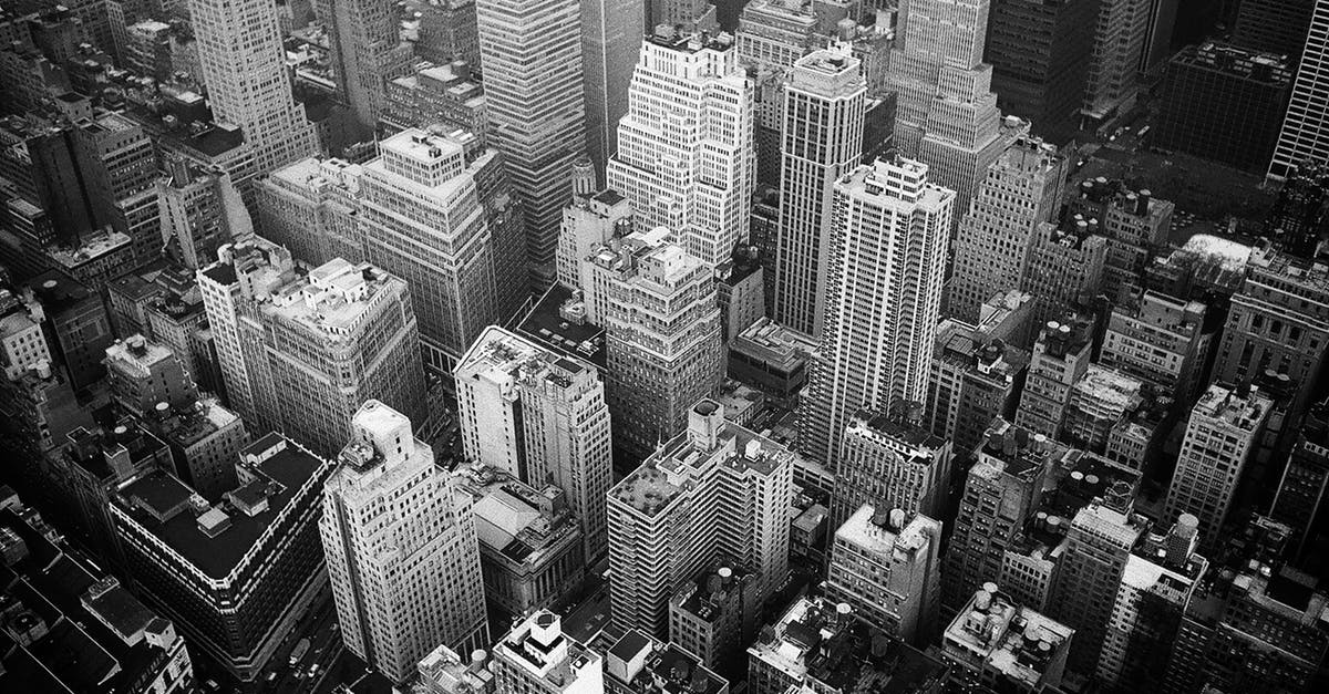 IMAX DMR vs 35mm film - Aerial View and Grayscale Photography of High-rise Buildings