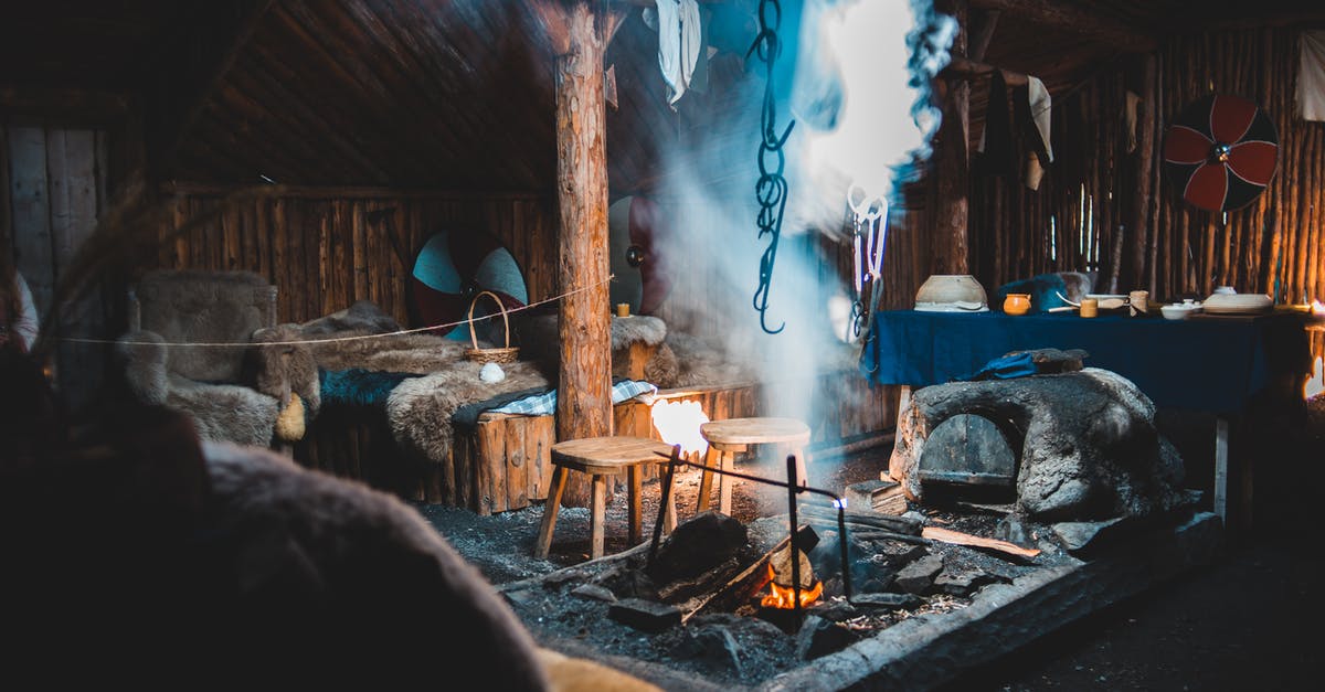 In There Will Be Blood, why did HW go mute and try to burn down the shed? - Burning bonfire inside of aged wooden house with bed and armchairs in Norstead Viking Village