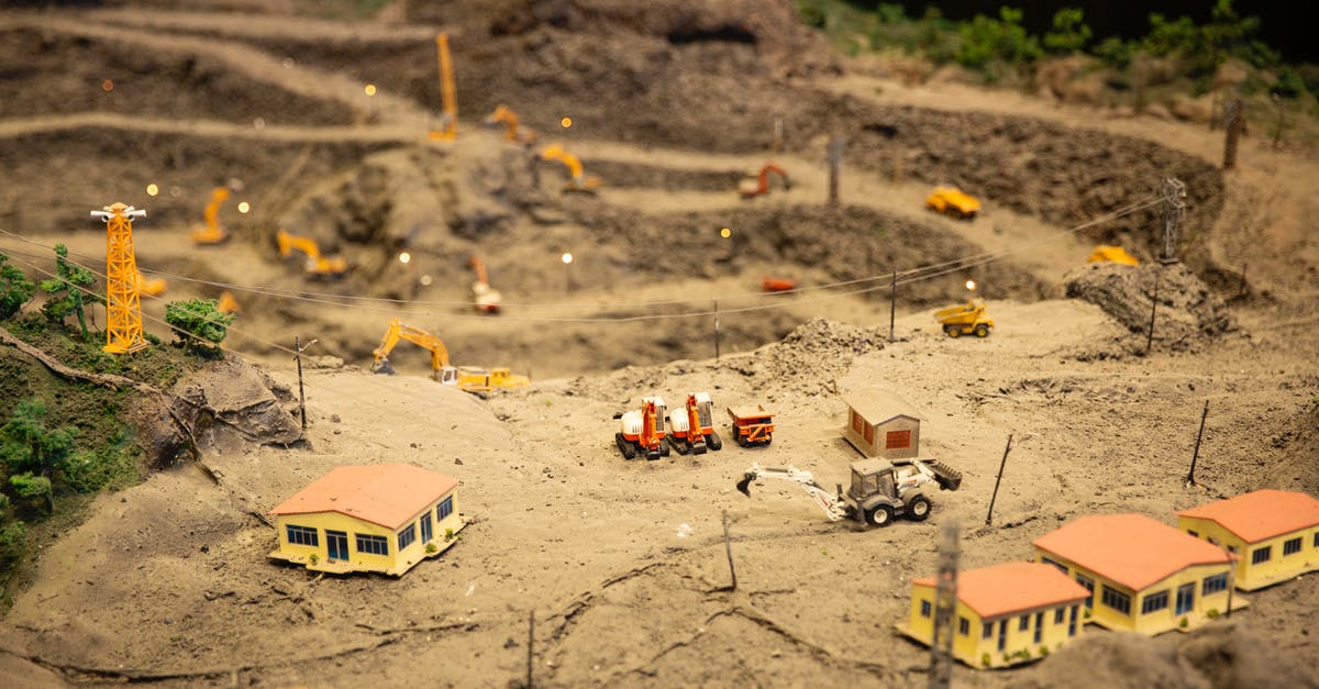 In which District is the Hunger Games conducted? - Miniature construction site with various equipment