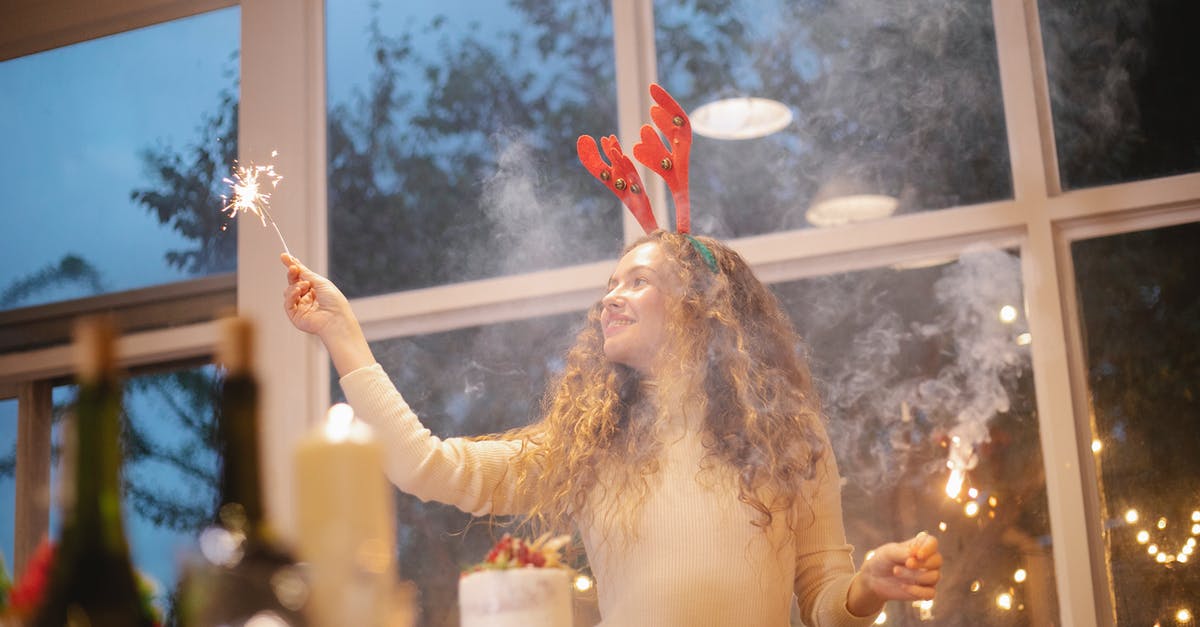 Is Dr. House of Dutch descent? - Content female chef in decorative deer horns with shiny sparkler celebrating New Year holiday while looking away in house