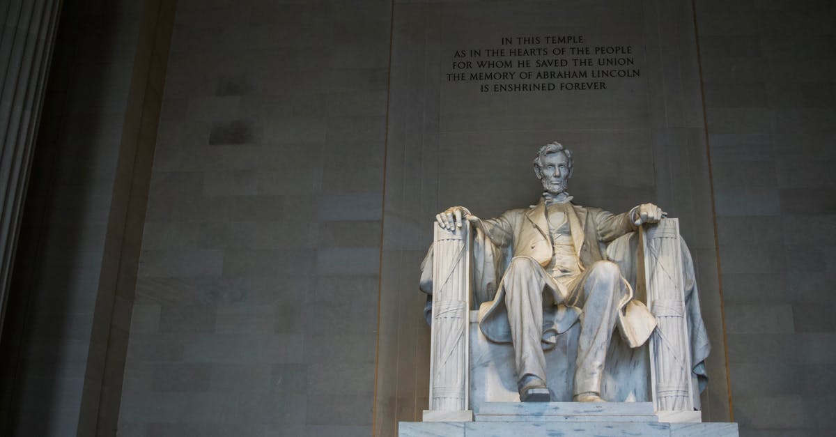 Negligible presence of Spider-Man in Captain America: Civil War posters, trailers, etc - From below of marble statue of American president sitting on chair near wall with inscription located in Washington DC