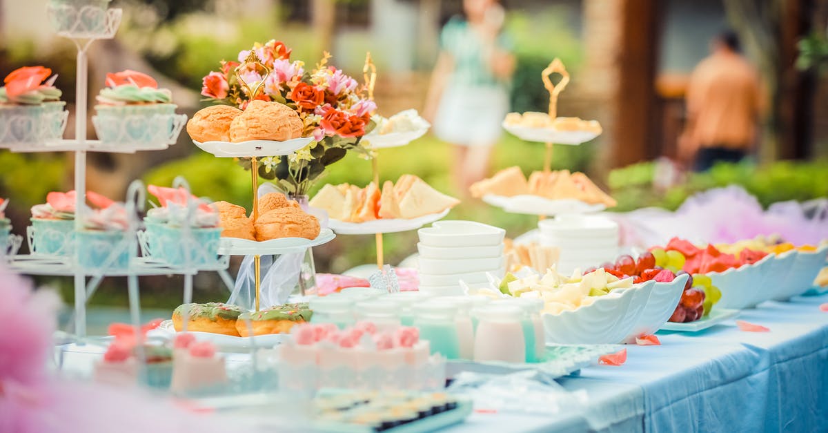 On Cupcake Wars, how do they get the winning cupcakes to the event? - Various Desserts on a Table covered with Baby Blue Cover
