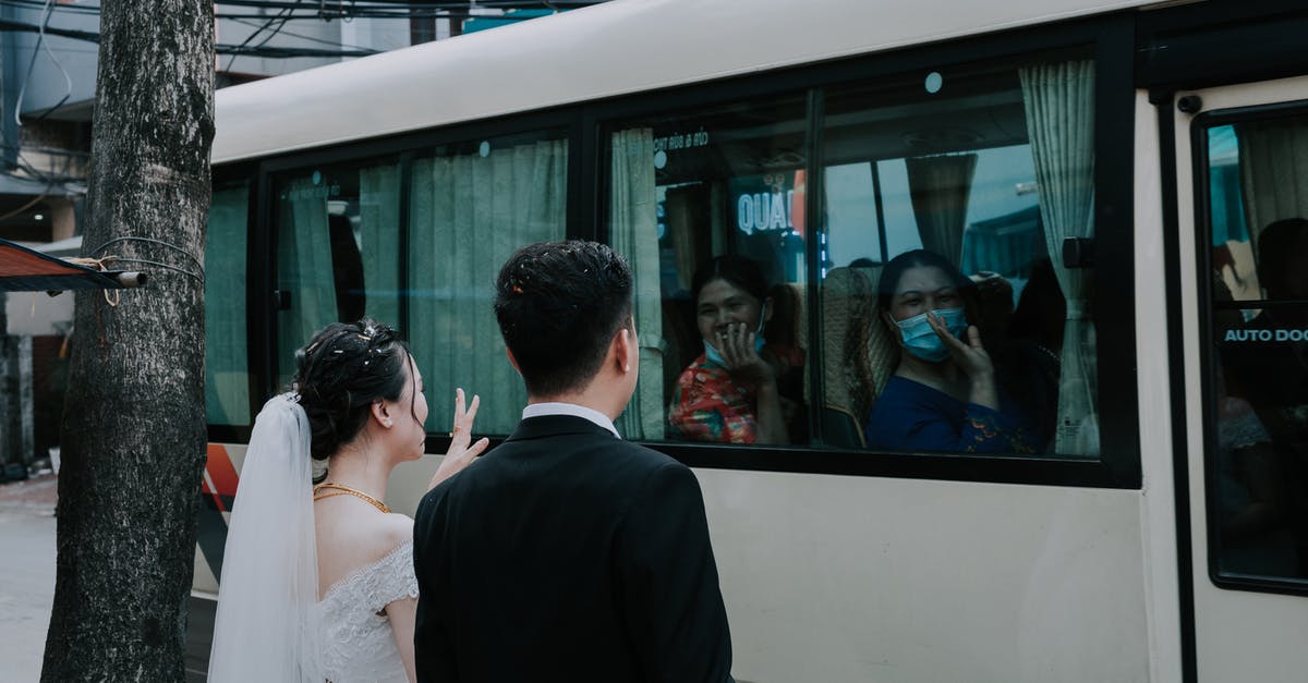 On SNL, has a musical guest been guest host under another name before Season 43 Episode 19? - Young bride and groom saying goodbye and waving hands to guests in masks sitting in bus