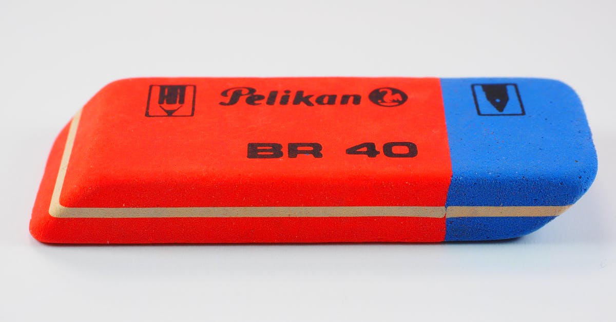 Possible continuity error in The Nun? - Red and Blue Pelikan Br 40 Eraser on White Surface