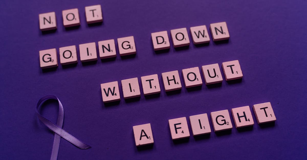 "Been around the world twice, talked to everyone once" - "push" meaning - Scrabble Tiles with a Ribbon on Purple Surface