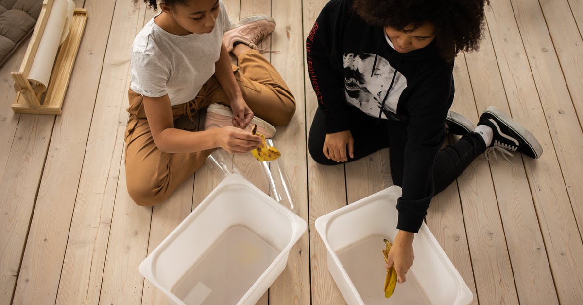 Significance of the difficulty to put bottle in the waste collecting box in all three films - Black mother and daughter sorting garbage into containers
