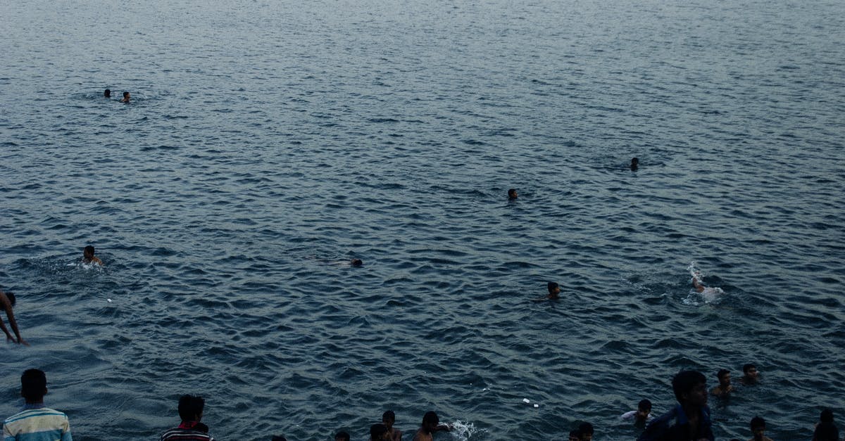 Swimming to shore from the gulf stream in the middle of a hurricane - Indian people swimming in rippling sea