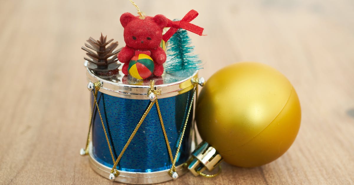 The Bear in The Shining - Blue Drum and Yellow Ornaments Placed on Wood