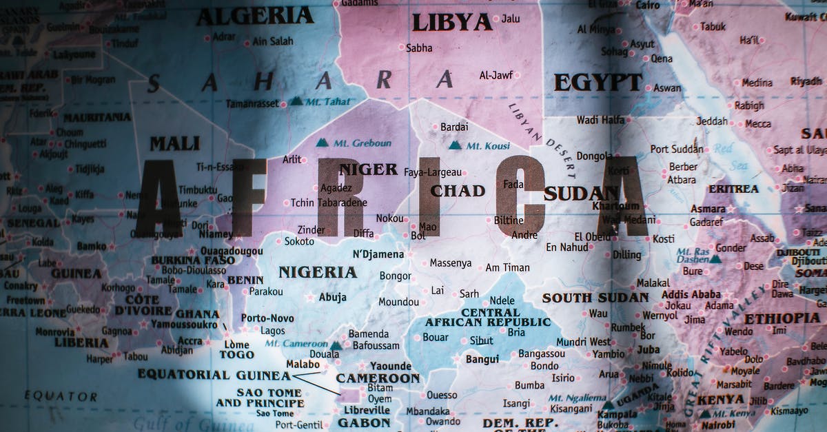 Was the snow globe breaking part of the plan? - Closeup of map of Africa with countries borders and water on sunny day