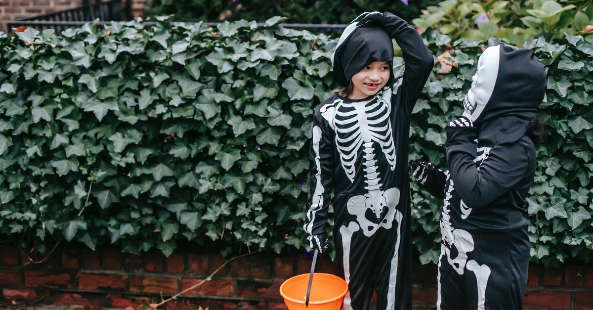 Were Angier and Borden aware of the other's presence during their magic tricks? - Little kids in Halloween skeleton jumpsuits with orange bucket in autumn garden