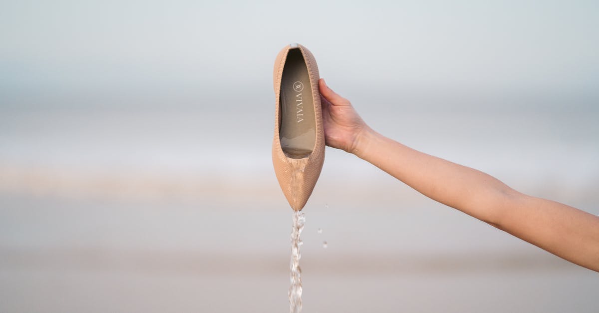 What's the name of this shot? - Person Holding Brown Shoe With Water