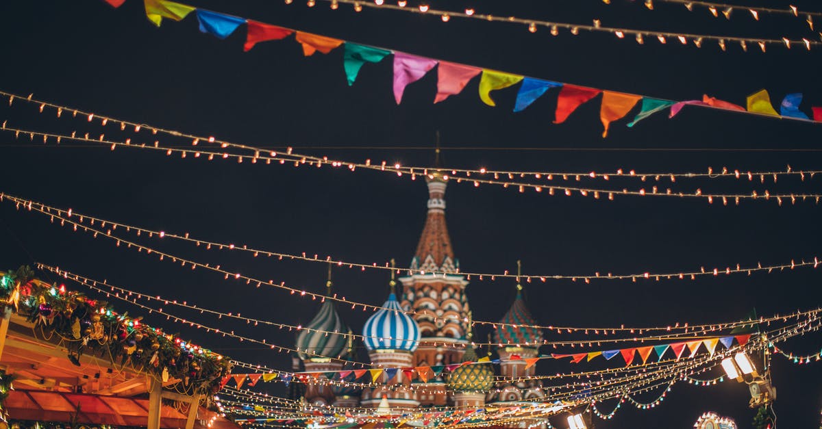 What did Andolov mean when he told a story to Axelrod about Christmas market in Moscow? - Strings of illuminated garlands hanging over holiday market on background of majestic cathedral
