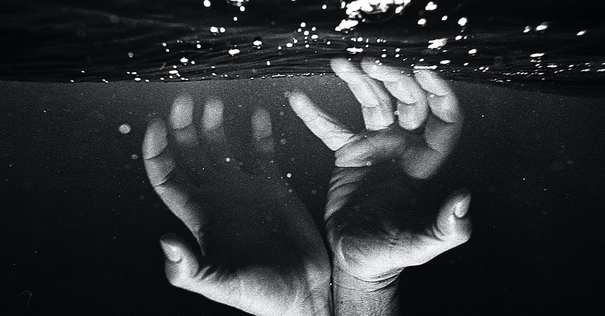 What does the drowning sequence represent? - Hands of crop faceless man under water