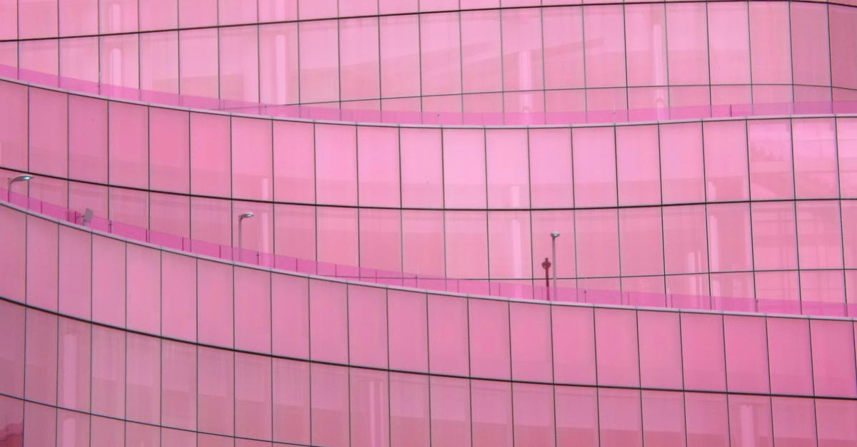 What exactly did Virginia install at the four corners of the glass window before entering into the house? - Pink glass skyscraper facade in modern city