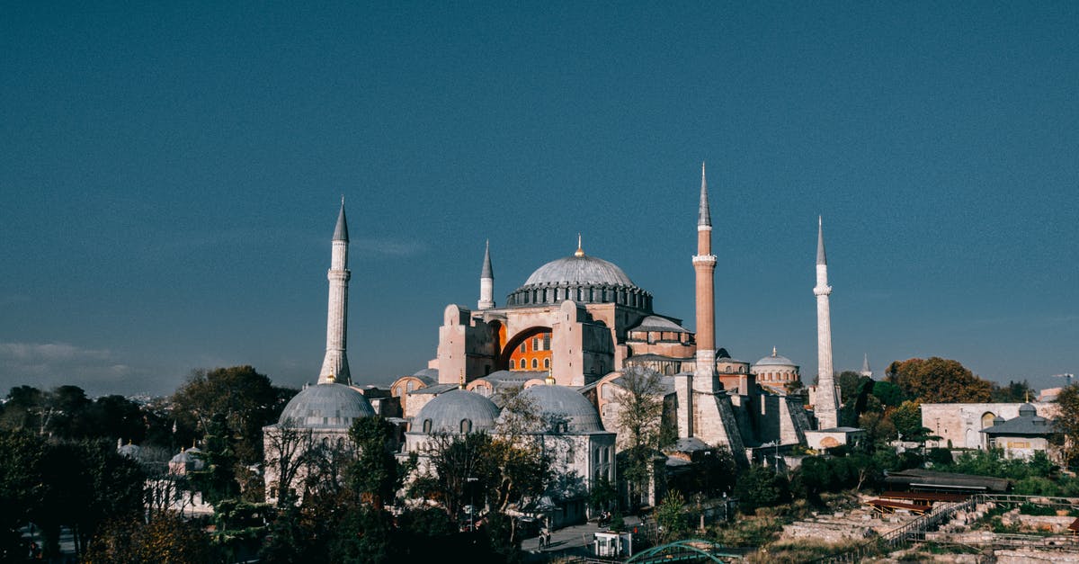 What happened to Sophia Varma? - Famous Hagia Sophia grand mosque with high minarets and dome located among green trees in Turkey against blue sky in city