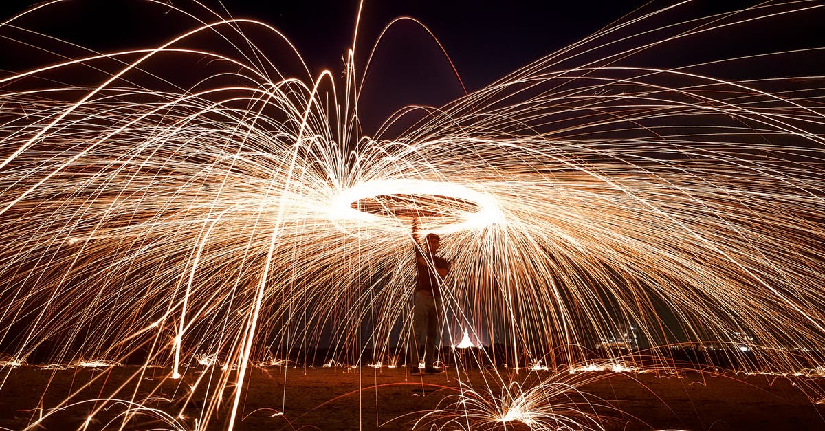 What happened to spinning wheels which were burned? - Photo of Man Doing Steel Wool Photography
